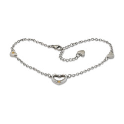 Heart Anklet-Rhodium (SS)